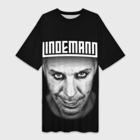 Платье-футболка 3D с принтом LINDEMANN ,  |  | lindeman | lindemann | logo | music | pain | rammstein | rock | rumstein | till | группа | линдеман | линдеманн | лого | логотип | метал | музыка | пэйн | раммштайн | рамштаин | рамштайн | рок | символ | тилль
