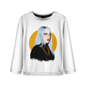 Детский лонгслив 3D с принтом Billie Eilish , 100% полиэстер | длинные рукава, круглый вырез горловины, полуприлегающий силуэт
 | bad | billie | boy | boys | eilish | girl | girls | music | pop | rap | sad | trend | билли | грустно | девочка | девочки | девушка | мальчик | музыка | поп | рэп | тренд | эйлиш