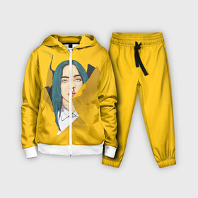 Детский костюм 3D с принтом Billie Eilish ,  |  | bad | billie | boy | boys | eilish | girl | girls | music | pop | rap | sad | trend | билли | грустно | девочка | девочки | девушка | мальчик | музыка | поп | рэп | тренд | эйлиш