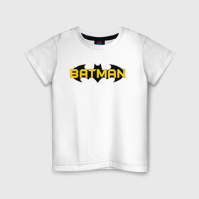 Детская футболка хлопок с принтом Batman Logo , 100% хлопок | круглый вырез горловины, полуприлегающий силуэт, длина до линии бедер | 80 | 80th | anniversary | bat man | batman | batman comics | caped crusader | dark knight | shtatjl | бетмен | брюс уэйн | бэт мен | бэтмен | логотип | надпись | тёмный рыцарь