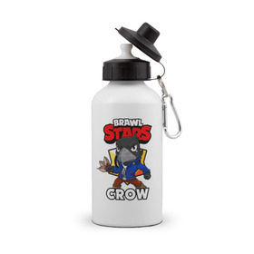 Бутылка спортивная с принтом BRAWL STARS CROW , металл | емкость — 500 мл, в комплекте две пластиковые крышки и карабин для крепления | brawl stars | brawl stars crow | brawler | crow | бравл старз | бравлер | ворон