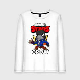 Женский лонгслив хлопок с принтом BRAWL STARS CROW , 100% хлопок |  | brawl stars | brawl stars crow | brawler | crow | бравл старз | бравлер | ворон