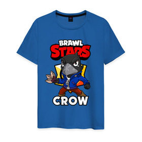 Мужская футболка хлопок с принтом BRAWL STARS CROW , 100% хлопок | прямой крой, круглый вырез горловины, длина до линии бедер, слегка спущенное плечо. | brawl stars | brawl stars crow | brawler | crow | бравл старз | бравлер | ворон