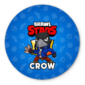 Коврик для мышки круглый с принтом BRAWL STARS CROW , резина и полиэстер | круглая форма, изображение наносится на всю лицевую часть | brawl stars | brawl stars crow | brawler | crow | бравл старз | бравлер | ворон