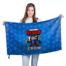 Флаг 3D с принтом BRAWL STARS CROW , 100% полиэстер | плотность ткани — 95 г/м2, размер — 67 х 109 см. Принт наносится с одной стороны | brawl stars | brawl stars crow | brawler | crow | бравл старз | бравлер | ворон