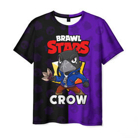 Мужская футболка 3D с принтом BRAWL STARS CROW , 100% полиэфир | прямой крой, круглый вырез горловины, длина до линии бедер | Тематика изображения на принте: brawl stars | brawl stars crow | brawler | crow | бравл старз | бравлер | ворон