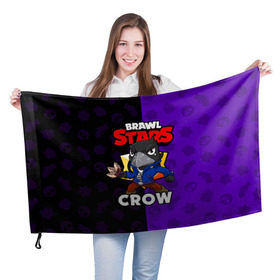 Флаг 3D с принтом BRAWL STARS CROW , 100% полиэстер | плотность ткани — 95 г/м2, размер — 67 х 109 см. Принт наносится с одной стороны | brawl stars | brawl stars crow | brawler | crow | бравл старз | бравлер | ворон