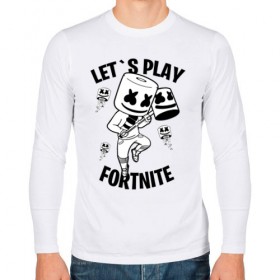 Мужской лонгслив хлопок с принтом FORTNITE x MARSHMELLO , 100% хлопок |  | fortnite | fortnite 2 | fortnite x | marshmello | ninja | ninja hyper streamer | ninja streamer | streamer | tyler blevins | маршмелло | ниндзя | фортнайт | фортнайт 2 | фортнайт глава 2