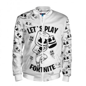 Мужской бомбер 3D с принтом FORTNITE x MARSHMELLO , 100% полиэстер | застегивается на молнию, по бокам два кармана без застежек, по низу бомбера и на воротнике - эластичная резинка | fortnite | fortnite 2 | fortnite x | marshmello | ninja | ninja hyper streamer | ninja streamer | streamer | tyler blevins | маршмелло | ниндзя | фортнайт | фортнайт 2 | фортнайт глава 2