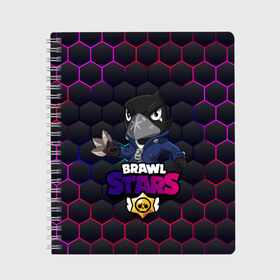 Тетрадь с принтом Crow (Brawl Stars) , 100% бумага | 48 листов, плотность листов — 60 г/м2, плотность картонной обложки — 250 г/м2. Листы скреплены сбоку удобной пружинной спиралью. Уголки страниц и обложки скругленные. Цвет линий — светло-серый
 | brawl stars | crow | game | leon | бравл | бравл стар | бравл старс | ворон | ворона | детская | детям | игра | компьютерная игра | кров | леон | персонаж | развлечение