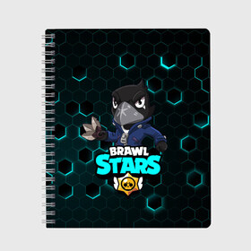 Тетрадь с принтом Crow (Brawl Stars) , 100% бумага | 48 листов, плотность листов — 60 г/м2, плотность картонной обложки — 250 г/м2. Листы скреплены сбоку удобной пружинной спиралью. Уголки страниц и обложки скругленные. Цвет линий — светло-серый
 | brawl stars | crow | game | leon | бравл | бравл стар | бравл старс | ворон | ворона | детская | детям | игра | компьютерная игра | кров | леон | персонаж | развлечение