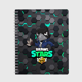 Тетрадь с принтом Crow (Brawl Stars) , 100% бумага | 48 листов, плотность листов — 60 г/м2, плотность картонной обложки — 250 г/м2. Листы скреплены сбоку удобной пружинной спиралью. Уголки страниц и обложки скругленные. Цвет линий — светло-серый
 | brawl stars | crow | game | leon | бравл | бравл стар | бравл старс | ворон | ворона | детская | детям | игра | компьютерная игра | кров | леон | персонаж | развлечение