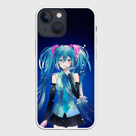 Чехол для iPhone 13 mini с принтом Hatsune Miku на черном фоне ,  |  | anime | aquamarin | aquamarine | everlasting | hatsune | j pop | miku | projectdiva | singer | summer | vocaloid | аквамарин | аниме | вокалоид | мику | певица | хацуне | хацунэ