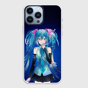 Чехол для iPhone 13 Pro Max с принтом Hatsune Miku на черном фоне ,  |  | Тематика изображения на принте: anime | aquamarin | aquamarine | everlasting | hatsune | j pop | miku | projectdiva | singer | summer | vocaloid | аквамарин | аниме | вокалоид | мику | певица | хацуне | хацунэ