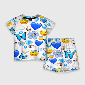 Детский костюм с шортами 3D с принтом Смайлики ,  |  | Тематика изображения на принте: emoji | настроение | позитив | смайлики | смайлы | стикеры | текстура смайл | улыбки | фон смайл | эмодзи