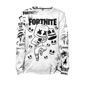 Детский лонгслив 3D с принтом FORTNITE MARSHMELLO , 100% полиэстер | длинные рукава, круглый вырез горловины, полуприлегающий силуэт
 | fnchap2 | fortnite | fortnite 2 | fortnite x | marshmello | ninja | ninja hyper streamer | ninja streamer | streamer | tyler blevins | маршмелло | ниндзя | фортнайт | фортнайт 2 | фортнайт глава 2