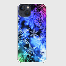 Чехол для iPhone 13 с принтом ЗИМНЕЕ УТРО ,  |  | 2019 | 2020 | background | holiday | new year | rat | snow | год крысы | новый год | синий | снег | снежинки | текстура | фон