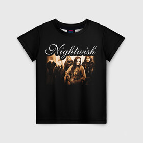 Детская футболка 3D с принтом Nightwish , 100% гипоаллергенный полиэфир | прямой крой, круглый вырез горловины, длина до линии бедер, чуть спущенное плечо, ткань немного тянется | Тематика изображения на принте: metal | nightwish | symphonic metal | tarja | tarja turunen | turunen | метал | найтвиш | симфоник метал | тарья | турунен