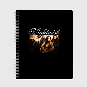 Тетрадь с принтом Nightwish , 100% бумага | 48 листов, плотность листов — 60 г/м2, плотность картонной обложки — 250 г/м2. Листы скреплены сбоку удобной пружинной спиралью. Уголки страниц и обложки скругленные. Цвет линий — светло-серый
 | Тематика изображения на принте: metal | nightwish | symphonic metal | tarja | tarja turunen | turunen | метал | найтвиш | симфоник метал | тарья | турунен