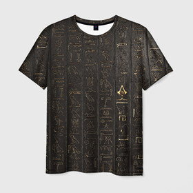 Мужская футболка 3D с принтом Egypt Hieroglyphs , 100% полиэфир | прямой крой, круглый вырез горловины, длина до линии бедер | egypt | symbol | египет | знаки | иероглифы | надпись | символы