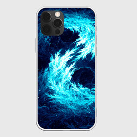 Чехол для iPhone 12 Pro Max с принтом Abstract fractal blue flame , Силикон |  | abstract | colors | dark | flame | fractal | space | абстракция | космос | краски | огонь | пламя | тёмный | фрактал