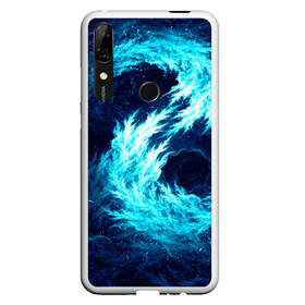 Чехол для Honor P Smart Z с принтом Abstract fractal blue flame , Силикон | Область печати: задняя сторона чехла, без боковых панелей | abstract | colors | dark | flame | fractal | space | абстракция | космос | краски | огонь | пламя | тёмный | фрактал