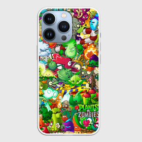 Чехол для iPhone 13 Pro с принтом Plants vs Zombies ,  |  | Тематика изображения на принте: зомби | игра | растения | солнце