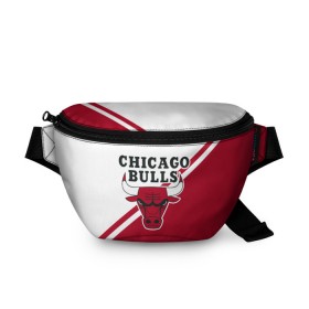 Поясная сумка 3D с принтом Chicago Bulls Red-White , 100% полиэстер | плотная ткань, ремень с регулируемой длиной, внутри несколько карманов для мелочей, основное отделение и карман с обратной стороны сумки застегиваются на молнию | bulls | chicago | chicago bulls | nba | баскетбол | буллз | нба | чикаго | чикаго буллз