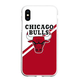 Чехол для iPhone XS Max матовый с принтом Chicago Bulls Red-White , Силикон | Область печати: задняя сторона чехла, без боковых панелей | bulls | chicago | chicago bulls | nba | баскетбол | буллз | нба | чикаго | чикаго буллз