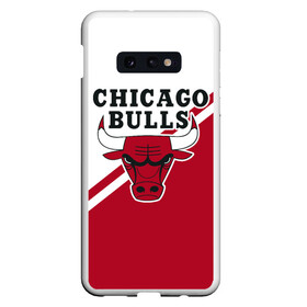 Чехол для Samsung S10E с принтом Chicago Bulls Red-White , Силикон | Область печати: задняя сторона чехла, без боковых панелей | bulls | chicago | chicago bulls | nba | баскетбол | буллз | нба | чикаго | чикаго буллз