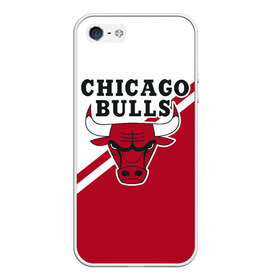 Чехол для iPhone 5/5S матовый с принтом Chicago Bulls Red-White , Силикон | Область печати: задняя сторона чехла, без боковых панелей | bulls | chicago | chicago bulls | nba | баскетбол | буллз | нба | чикаго | чикаго буллз