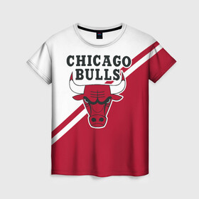 Женская футболка 3D с принтом Chicago Bulls Red-White , 100% полиэфир ( синтетическое хлопкоподобное полотно) | прямой крой, круглый вырез горловины, длина до линии бедер | bulls | chicago | chicago bulls | nba | баскетбол | буллз | нба | чикаго | чикаго буллз