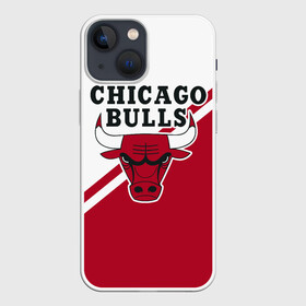 Чехол для iPhone 13 mini с принтом Chicago Bulls Red White ,  |  | Тематика изображения на принте: bulls | chicago | chicago bulls | nba | баскетбол | буллз | нба | чикаго | чикаго буллз