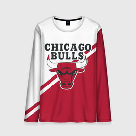 Мужской лонгслив 3D с принтом Chicago Bulls Red-White , 100% полиэстер | длинные рукава, круглый вырез горловины, полуприлегающий силуэт | bulls | chicago | chicago bulls | nba | баскетбол | буллз | нба | чикаго | чикаго буллз