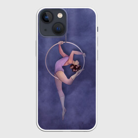 Чехол для iPhone 13 mini с принтом Воздушная гимнастка ,  |  | aerial gymnastic | gymnastic | gymnastics on cloth | gymnastics on the rings | воздушная гимнастика | гимнастика | гимнастика на кольцах | кольца | полотна | полотно