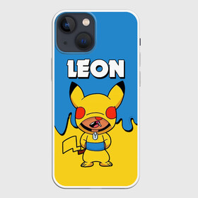 Чехол для iPhone 13 mini с принтом Brawl Stars Leon Pikachu ,  |  | brawl stars | brawl stars crow | brawl stars crow phoenix | brawl stars leon | brawl stars leon shark | brawl stars robot spike | brawl stars spike | бравл старс