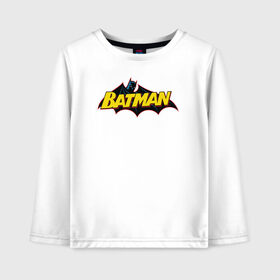 Детский лонгслив хлопок с принтом Batman Logo , 100% хлопок | круглый вырез горловины, полуприлегающий силуэт, длина до линии бедер | 80 | 80th | anniversary | bat man | batman | batman comics | caped crusader | dark knight | shtatjl | бетмен | брюс уэйн | бэт мен | бэтмен | тёмный рыцарь