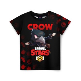 Детская футболка 3D с принтом BRAWL STARS CROW , 100% гипоаллергенный полиэфир | прямой крой, круглый вырез горловины, длина до линии бедер, чуть спущенное плечо, ткань немного тянется | brawl stars | bull | colt | crow | leon | stars | берли | бо | брок | ворон | джесси | динамайк | дэррил | кольт | леон | мортис | нита | пайпер | пенни | поко | пэм | рикошет | спайк | фрэнк | шелли | эль примо