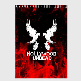 Скетчбук с принтом HOLLYWOOD UNDEAD , 100% бумага
 | 48 листов, плотность листов — 100 г/м2, плотность картонной обложки — 250 г/м2. Листы скреплены сверху удобной пружинной спиралью | deuce | hollywood undead | hu | j dog | shady jeff | голливуд | голливудская нежить | даниэль мурильо | джордан террелл | джордж артур рейган | дилан альварес | мэттью сент клер | нежить