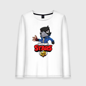 Женский лонгслив хлопок с принтом BRAWL STARS CROW , 100% хлопок |  | brawl stars | bull | colt | crow | leon | stars | берли | бо | брок | ворон | джесси | динамайк | дэррил | кольт | леон | мортис | нита | пайпер | пенни | поко | пэм | рикошет | спайк | фрэнк | шелли | эль примо