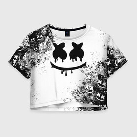 Женская футболка Cropp-top с принтом Marshmello , 100% полиэстер | круглая горловина, длина футболки до линии талии, рукава с отворотами | dj | marshmello | usa | америка | клубная музыка | мармело | маршмелло | маршмеллоу | музыка | музыкант