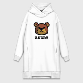 Платье-худи хлопок с принтом Злой мишка ANGRY TEDDY ,  |  | дикий | злой | мишка | стиль | тедди