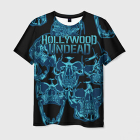 Мужская футболка 3D с принтом Hollywood Undead , 100% полиэфир | прямой крой, круглый вырез горловины, длина до линии бедер | Тематика изображения на принте: been | bloody nose | california | hell | lyrics | music | octone | official | psalms | records | rock | song | to | vevo | video | кранккор | метал | рэп рок | электроник