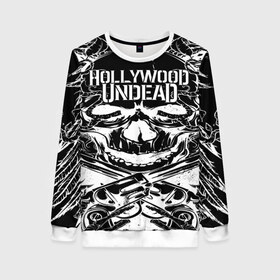 Женский свитшот 3D с принтом Hollywood Undead , 100% полиэстер с мягким внутренним слоем | круглый вырез горловины, мягкая резинка на манжетах и поясе, свободная посадка по фигуре | been | bloody nose | california | hell | lyrics | music | octone | official | psalms | records | rock | song | to | vevo | video | кранккор | метал | рэп рок | электроник