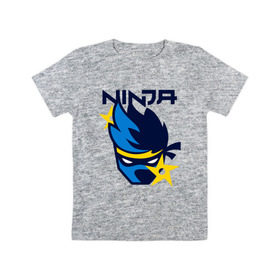 Детская футболка хлопок с принтом FORTNITE NINJA , 100% хлопок | круглый вырез горловины, полуприлегающий силуэт, длина до линии бедер | chapter 2 | fortnite | fortnite ninja | ninja | игры | ниндзя | нинзя | сюрекен | фортнайт