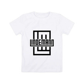 Детская футболка хлопок с принтом LINDEMANN , 100% хлопок | круглый вырез горловины, полуприлегающий силуэт, длина до линии бедер | f and m. | lindemann | lindemann auf | lindemann steh | skills in | steh auf | steh auf lindemann | линдеманн | тилль линдеманн