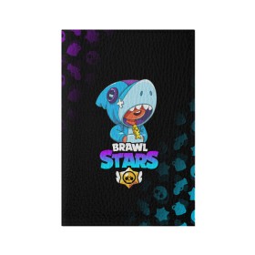 Обложка для паспорта матовая кожа с принтом BRAWL STARS LEON SHARK , натуральная матовая кожа | размер 19,3 х 13,7 см; прозрачные пластиковые крепления | Тематика изображения на принте: brawl stars | bull | colt | crow | leon | leon shark | shark | stars | акула | берли | ворон | динамайк | кольт | леон | леон акула | нита | спайк | шелли | эль примо