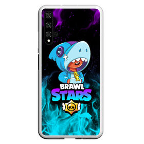 Чехол для Honor 20 с принтом BRAWL STARS LEON SHARK , Силикон | Область печати: задняя сторона чехла, без боковых панелей | Тематика изображения на принте: brawl stars | bull | colt | crow | leon | leon shark | shark | stars | акула | берли | ворон | динамайк | кольт | леон | леон акула | нита | спайк | шелли | эль примо