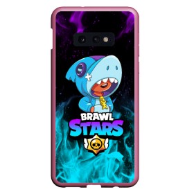 Чехол для Samsung S10E силиконовый с принтом BRAWL STARS LEON SHARK , Силикон | Область печати: задняя сторона чехла, без боковых панелей | brawl stars | bull | colt | crow | leon | leon shark | shark | stars | акула | берли | ворон | динамайк | кольт | леон | леон акула | нита | спайк | шелли | эль примо