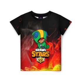 Детская футболка 3D с принтом BRAWL STARS LEON , 100% гипоаллергенный полиэфир | прямой крой, круглый вырез горловины, длина до линии бедер, чуть спущенное плечо, ткань немного тянется | android | brawl stars | games | leon | mobile | stars | игры | леон | мобильные игры